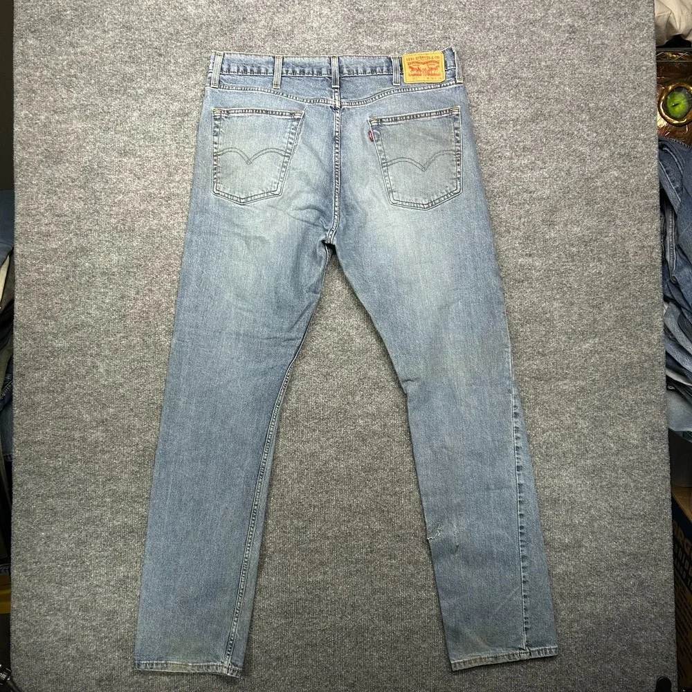 Levi's 513 Slim Jeans Mens 39X33 Blue Denim Zip Fly Straight Leg Classic - Flaws